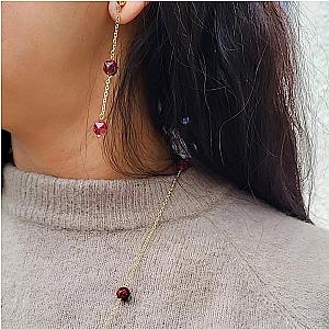Boucles d'Oreilles Grenat