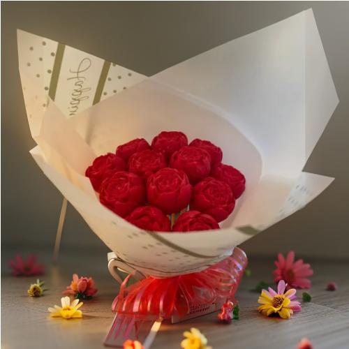 Petit Bouquet de Roses en Chocolat